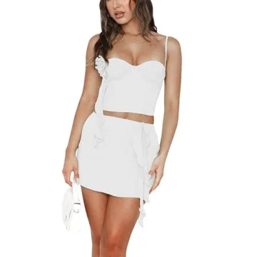 Trendy Y2K Ruffles Fairy Two Piece Skirt Set
