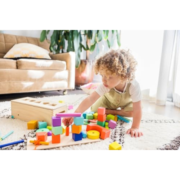 Lovevery Block Set | 70 Pieces, Solid Wood, 20+ Activities