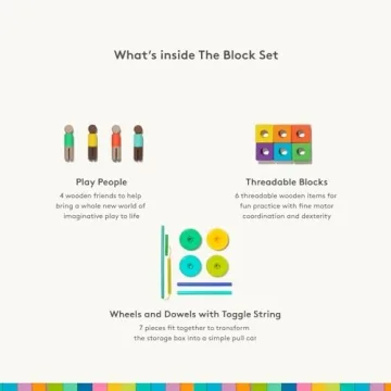 Lovevery Block Set | 70 Pieces, Solid Wood, 20+ Activities