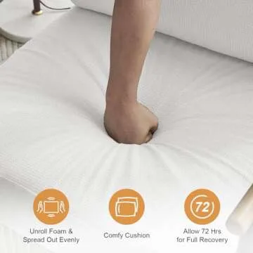 MIRASON Accent Arm Chair for Living Room, Mid Century Modern Accent Reading Side Chair Upholstered Lounge Chair with Comfy Cushion and Metal Frame for Bedroom, Office (Beige)