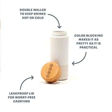 Soma Insulated Ceramic Mug with Bamboo Lid 12oz