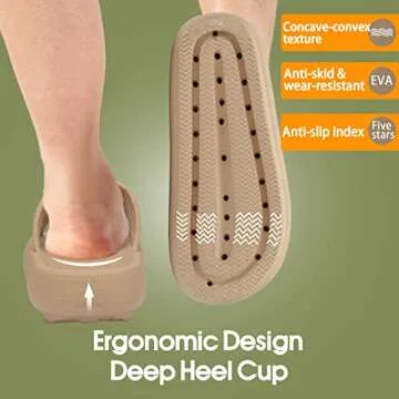 EQUICK Cloud Slides Pillow Slippers for Women and Men | Shower Slippers Bathroom Sandals | Ultra Soft | Cushioned Thick Sole | Indoor & Outdoor U221YZTX344.DN-Milk tea-39-40