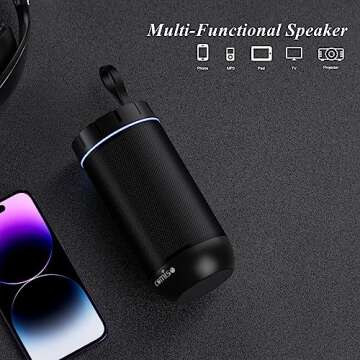 comiso Bluetooth Speaker, IPX5 Waterproof Portable Speaker with 360° HD Surround Sound, Punchy Bass, Wireless TWS Pairing, 24H Playtime, Wireless Speaker for Home/Outdoor/Camping/Beach, Birthday Gift