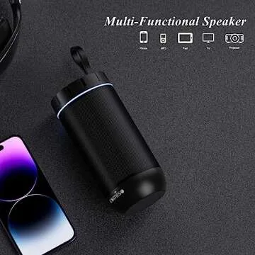 comiso Bluetooth Speaker, IPX5 Waterproof Portable Speaker with 360° HD Surround Sound, Punchy Bass, Wireless TWS Pairing, 24H Playtime, Wireless Speaker for Home/Outdoor/Camping/Beach, Birthday Gift