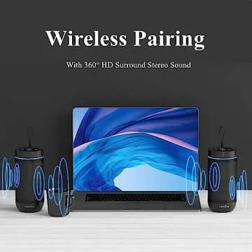 comiso Bluetooth Speaker, IPX5 Waterproof Portable Speaker with 360° HD Surround Sound, Punchy Bass, Wireless TWS Pairing, 24H Playtime, Wireless Speaker for Home/Outdoor/Camping/Beach, Birthday Gift