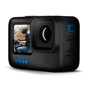 GoPro HERO10 (Hero 10) Black - Waterproof Action Camera with Front LCD and Touch Rear Screens, GP2 Engine, 5K HD, 23MP Photos, Live Streaming, 64GB Card, 50 Piece Accessory Kit and 2 Extra Batteries