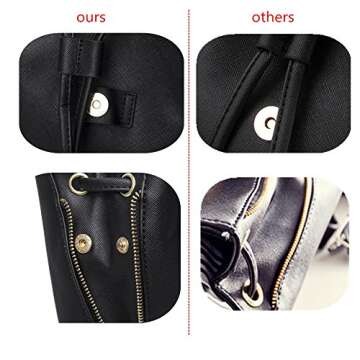 B&E LIFE Fashion Shoulder Bag Rucksack PU Leather Women Ladies Backpack Travel bag (Black)