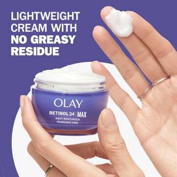 Olay Retinol 24 Max Moisturizer, Retinol Hydrating Night Face Cream, Non Greasy, Fragrance-Free 1.7 oz