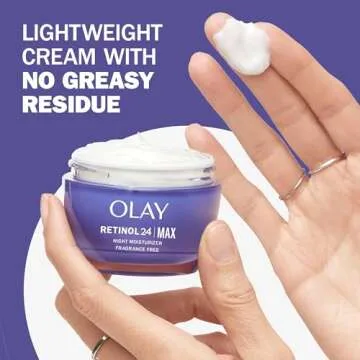 Olay Retinol 24 Max Moisturizer, Retinol Hydrating Night Face Cream, Non Greasy, Fragrance-Free 1.7 oz
