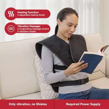 Snailax Heating Pad for Neck and Shoulders, Large Heating Pads for Back Pain Relief, Electric Back H...