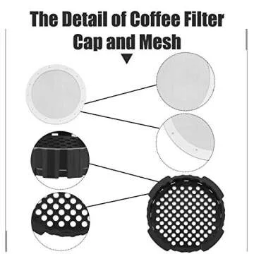 Replacement Coffee Filter Cap Reusable Stainless Steel Mesh Filter Compatible with AeroPress Coffee Maker, Aeropress Coffee and Espresso Maker