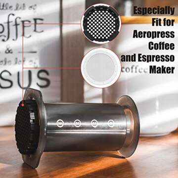 Replacement Coffee Filter Cap Reusable Stainless Steel Mesh Filter Compatible with AeroPress Coffee Maker, Aeropress Coffee and Espresso Maker
