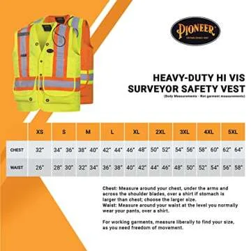 Hi-Vis Pioneer Surveyor Vest Orange XL for Safety