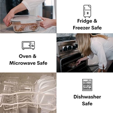 Razab 10 Cups Glass Food Storage Containers - BPA Free