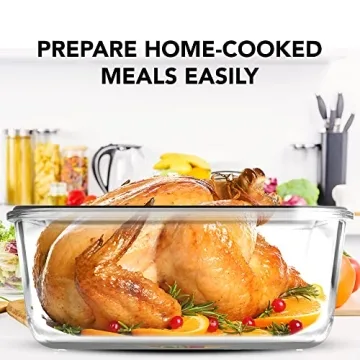 Razab 10 Cups Glass Food Storage Containers - BPA Free