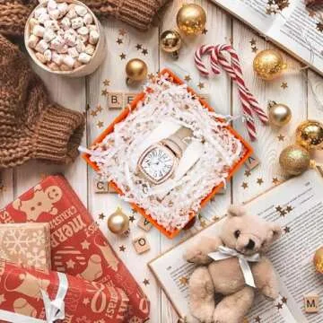 NEWMIAO 1/2 LB White Crinkle Cut Paper Shred Filler for Gift Baskets Stuffing, Shredded Crinkle Paper for Gift Box Bag Basket Filler Decoration Christmas Wedding Birthday Bridesmaid Gift Wrapping