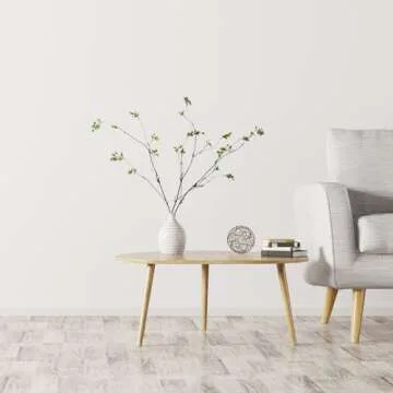 Funsveta 3pcs Artificial Ficus Branches Greenery Branches for Vase, Faux Silky Eucalyptus Branches Ficus Tree Twig Stems for Home, Office, Banquet Decor (A-Green)