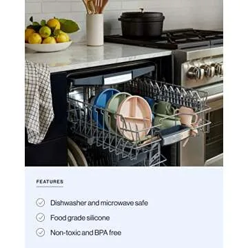 Lalo First Bites Silicone Baby Feeding Set - Baby Led Weaning Supplies - Non-Toxic Silicone - Includes 2 Bibs, 2 Spoons, Training Cup, Suction Plate and Bowl - 6 Pieces - Grapefruit