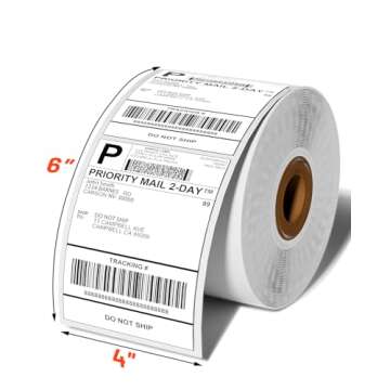 4x6 Thermal Labels, 500PCS 4"x6" Shipping Labels Roll, 4x6 Labels Paper Compatible with Rollo, MUNBY...