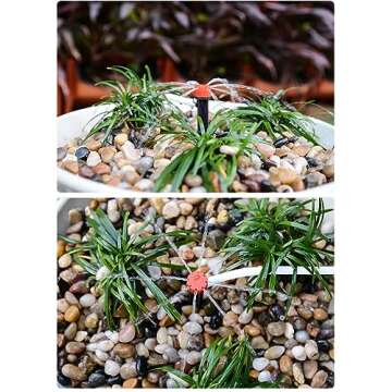 La Farah 100pcs Drip Irrigation Emitters for 1/4" Drip Irrigation Tubing,Adjustable 360 Degree Water...