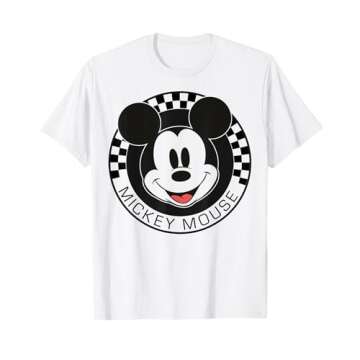 Disney Mickey And Friends Mickey Mouse Checkerboard Circle T-Shirt