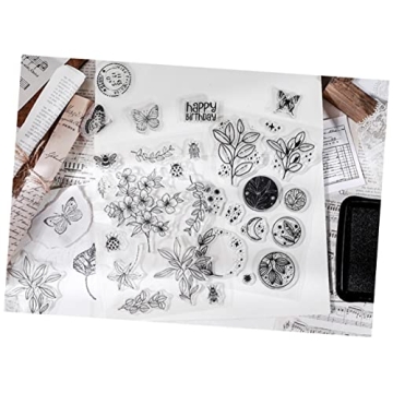 Vintage Plants and Flowers Silicone Stamps for Crafting