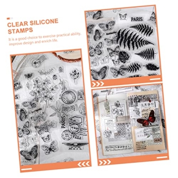 Vintage Plants and Flowers Silicone Stamps for Crafting