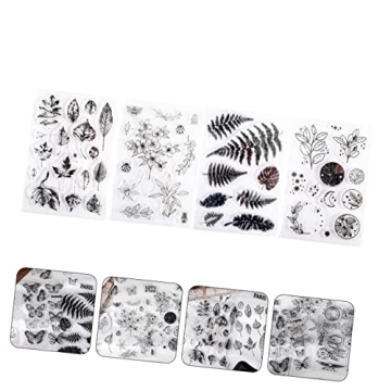 Vintage Plants and Flowers Silicone Stamps for Crafting