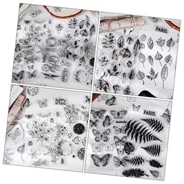 Vintage Plants and Flowers Silicone Stamps for Crafting