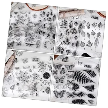 Vintage Plants and Flowers Silicone Stamps for Crafting