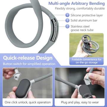 XSMNER Magnetic Neck Phone Holder for Creative Content Use