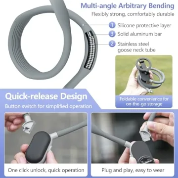 XSMNER Magnetic Neck Phone Holder for Creative Content Use