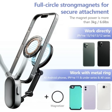 XSMNER Magnetic Neck Phone Holder for Creative Content Use