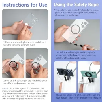 XSMNER Magnetic Neck Phone Holder for Creative Content Use