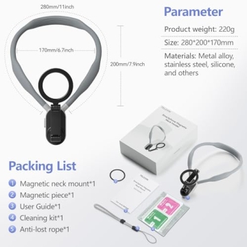 XSMNER Magnetic Neck Phone Holder for Creative Content Use