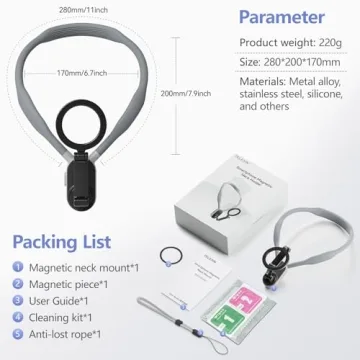 XSMNER Magnetic Neck Phone Holder for Creative Content Use