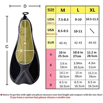 Smart Short Blade Swim Fins Flippers for Training Swimming Diving and Snorkeling