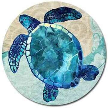 Eco-Friendly Sea Turtle Coaster Set - 4 Pack