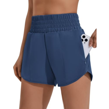 PINSPARK Women's High Waisted Athletic Shorts - Quick Dry & Comfortable for Workouts