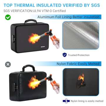 ENGPOW Fireproof File Organizer Bag with 13 Colorful Pockets Accordion File Folder,5200℉ Document ...