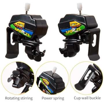 Boat Motor Coffee Stirrer,Stainless Steel Clips Can Hold Cups Tightly,Propeller Can Penetrate Deeply Into Cup Stir Thoroughly,Unique Gadgets For Make Coffee Time More Fun,Gifts-1PCS