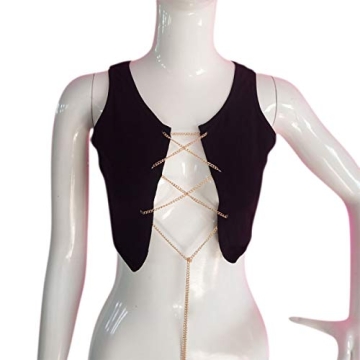 Stylish Black Chain Crop Top for Parties and Festivals