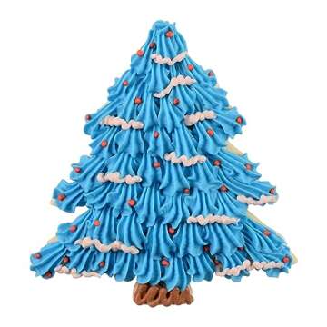 R & M International 8013 Christmas Tree Shaped Tinplated Steel Cookie Cutter, 3.5", Gift Tag Carded