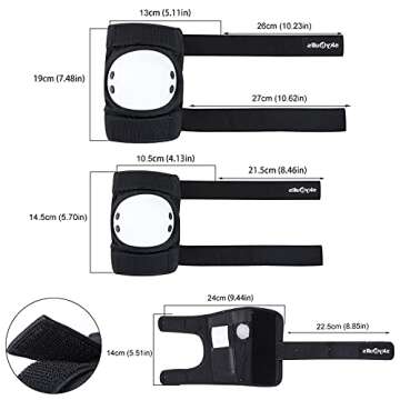 SKYBULLS Kids Knee and Elbow Pads with Wrist Guards Boy Protective Gear Set, Impact Resistance for your Children Outdoor Activities’ Adventure 6 in 1 Set for Skateboard Bike Cycling