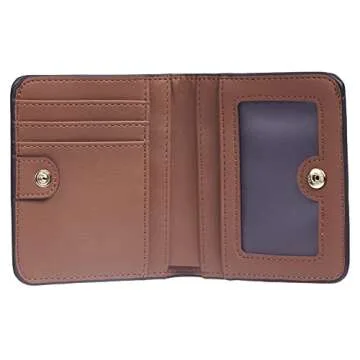 Toughergun Womens RFID Blocking Small Compact Bifold Luxury Genuine Leather Pocket Wallet Ladies Mini Purse with ID Window, Chocolate, Minimalist