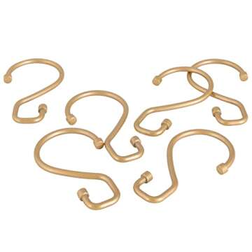 Bath Bliss 12 Pack S-Hook Shower Curtain Rings | Bathroom | Metal S Shaped Hooks | Easy Glide | Easy...