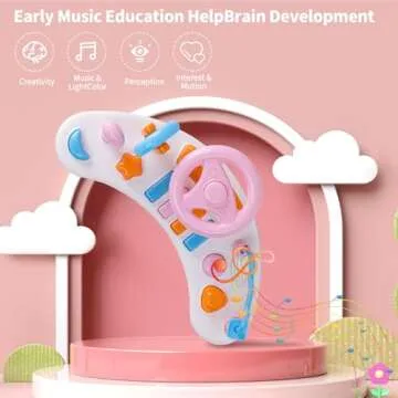 ErmeiRabbit Baby Walker Foldable, Baby Walkers and Activity Center for Boys Girls Babies 6-18 Months with Feeding Tray & Music, and 5 Adjustable Heights, Baby Walker with Wheels…