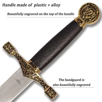 Medieval Mini Sword About 15.5inches Small Dagger Knife with Sheath for Cosplay Performances Decoration Not Sharp