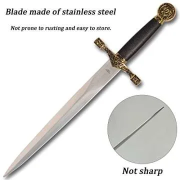 Medieval Mini Sword About 15.5inches Small Dagger Knife with Sheath for Cosplay Performances Decoration Not Sharp