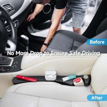 Givifive Car Seat Gap Filler 2pcs Seat Side Gap Filler Organizer Universal Car Gap Filler Stopper Fi...
